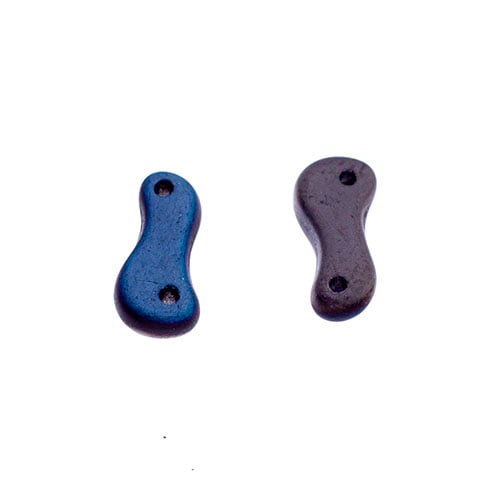 Czech Glass Bead Link 3x10mm Opaque Black Shades