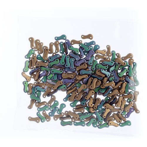 Czech Glass Bead Link 3x10mm Opaque Black Shades