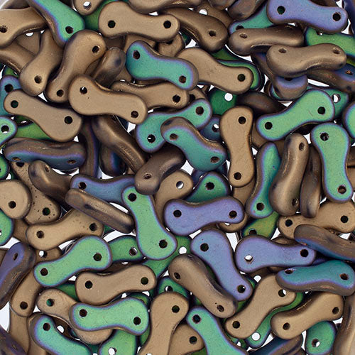 Czech Glass Bead Link 3x10mm Opaque Black Shades