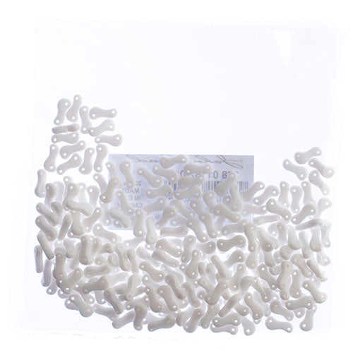 Czech Glass Bead Link 3x10mm Chalk White Shades