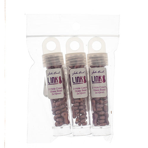 Czech Glass Bead Link 3x10mm Vials - Chalk White Shades