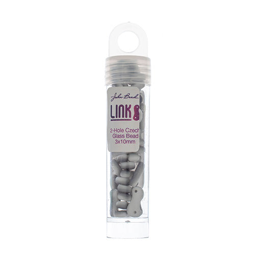 Czech Glass Bead Link 3x10mm Vials - Chalk White Shades