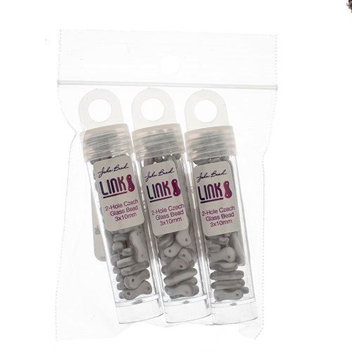 Czech Glass Bead Link 3x10mm Vials - Chalk White Shades