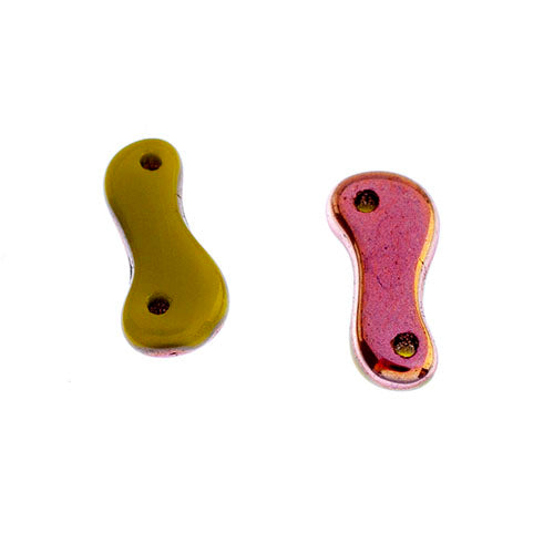 Czech Glass Bead Link 3x10mm Vials - Opaque Green Shades