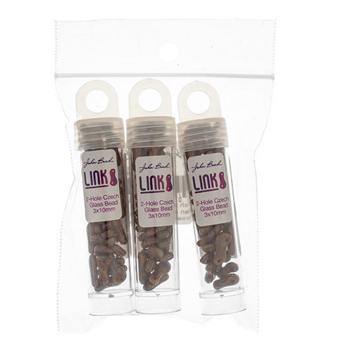 Czech Glass Bead Link 3x10mm Vials - Opaque Green Shades