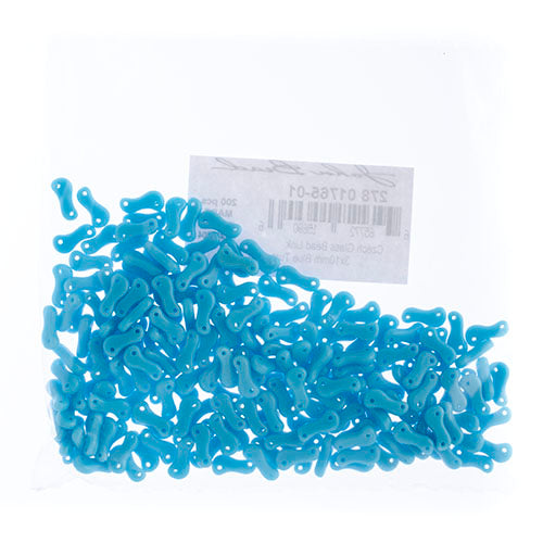 Czech Glass Bead Link 3x10mm Blue Turquoise Shades