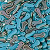 Czech Glass Bead Link 3x10mm Blue Turquoise Shades