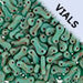 Czech Glass Bead Link 3x10mm Vials - Green Turquoise Shades