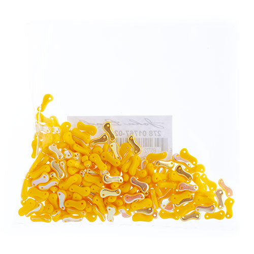 Czech Glass Bead Link 3x10mm Opaque Yellow Shades