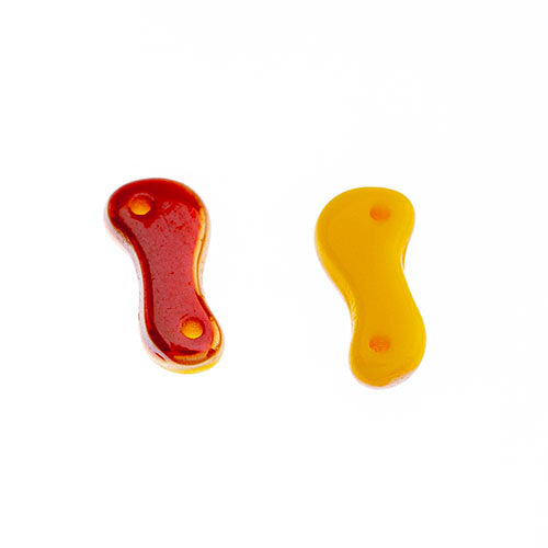 Czech Glass Bead Link 3x10mm Opaque Yellow Shades