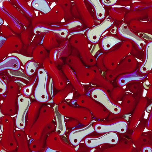 Czech Glass Bead Link 3x10mm Vials - Opaque Red Shades