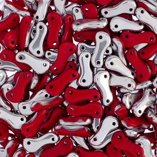 Czech Glass Bead Link 3x10mm Opaque Red Shades