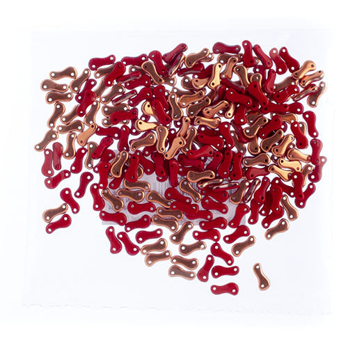 Czech Glass Bead Link 3x10mm Opaque Red Shades