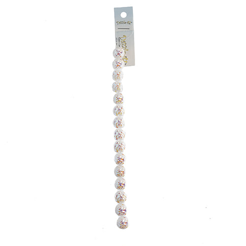 Czech Candy Rose Beads 2-Holes White Alabaster AB Halfcoat