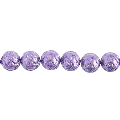 Czech Candy Rose Beads 2-Holes Crystal/Violet Metallic Dyed