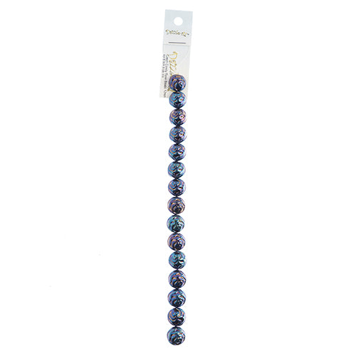 Czech Candy Rose Beads 2-Holes Black/Blue Iris