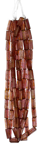 Glass Atlas Beads 10x5mm Crystal/Red Lustre - Strung