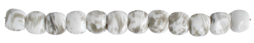Glass Bead Pillow 15x17mm Opaque White Grey