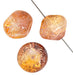 Glass Bead Cracked 13mm Fancy Round Strung Two-Tone Brown/Topaz