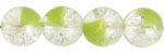 Glass Bead Cracked 8mm Round Strung Crystal/Light Green