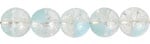 Glass Bead Cracked 8mm Round Strung Crystal/Light Turquoise