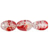 Glass Bead Cracked 9x7mm Oval Strung Crystal Natural