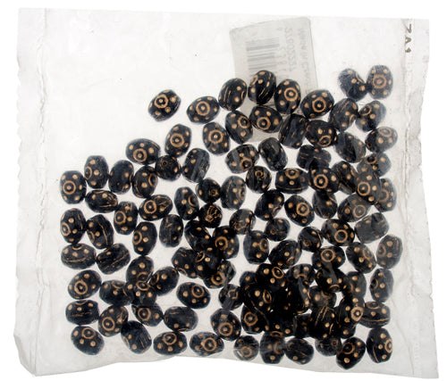 Glass Bead 9x7mm Painted Rosary Beads