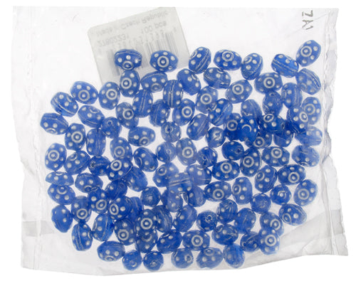 Glass Bead 9x7mm Painted Rosary Beads
