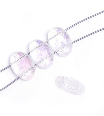 Glass 2 Hole Oval Bead 9x13mm Strung