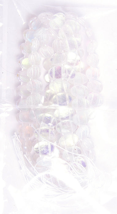 Glass 2 Hole Oval Bead 9x13mm Strung