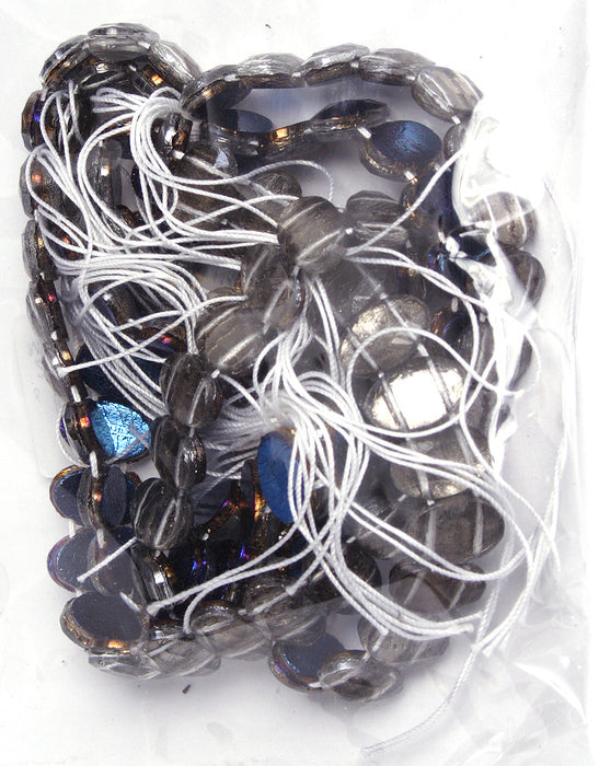 Glass 2 Hole Oval Bead 9x13mm Strung