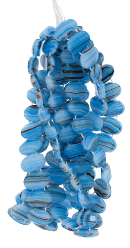 Glass 2 Hole Oval Bead 9x13mm Strung