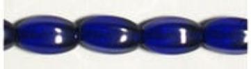 Glass Beads 12x8mm Faceted Oval Cobalt Blue