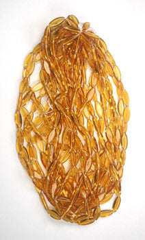 Glass Beads 16x6mm Oval Strung