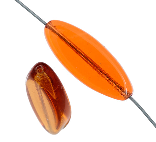 Glass Bead Flat 20x8mm Oval Shape