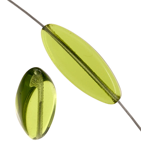 Glass Bead Flat 20x8mm Oval Shape