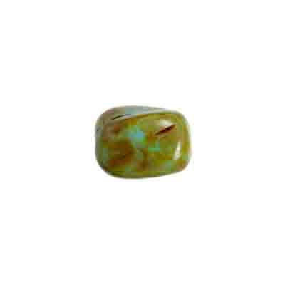 Glass Bead Twist Rectangular 12x10mm Marble Strung