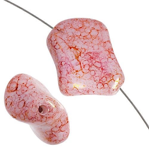 Glass Bead Twist 11x10mm Marble Strung