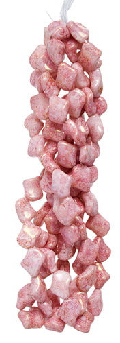 Glass Bead Twist 11x10mm Marble Strung