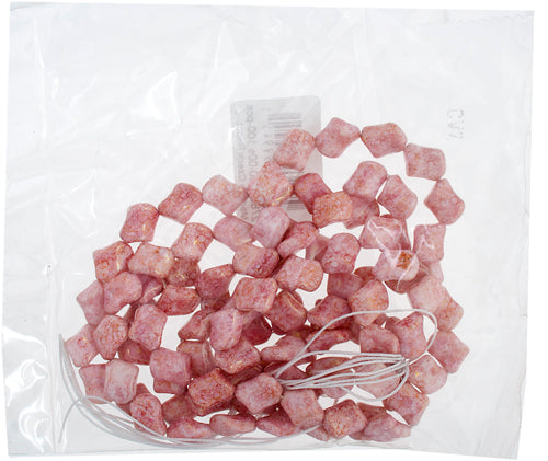 Glass Bead Twist 11x10mm Marble Strung