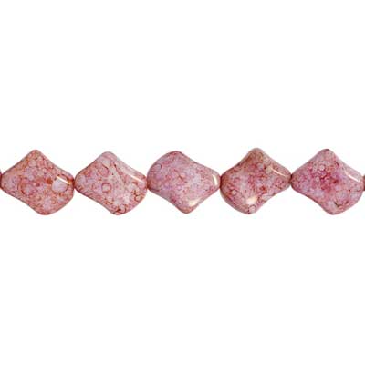 Glass Bead Twist 11x10mm Marble Strung