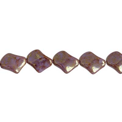 Glass Bead Twist 11x10mm Marble Strung