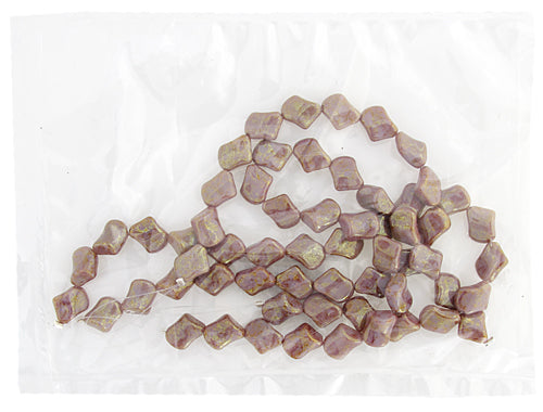 Glass Bead Twist 11x10mm Marble Strung