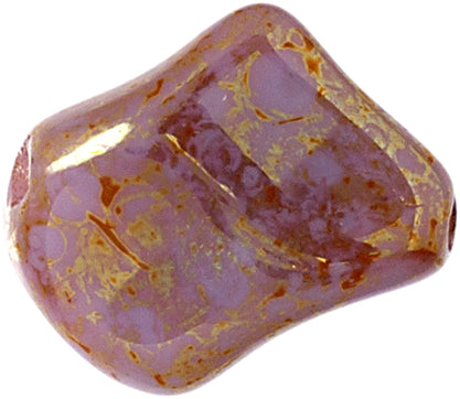 Glass Bead Twist 11x10mm Marble Strung