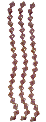 Glass Bead Twist 11x10mm Marble Strung