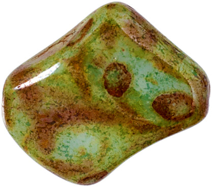 Glass Bead Twist 11x10mm Marble Strung