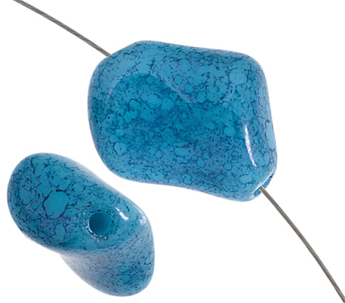 Glass Bead Twist 11x10mm Marble Strung