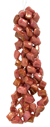 Glass Bead Twist 11x10mm Marble Strung