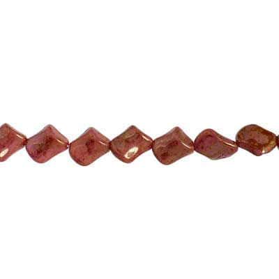 Glass Bead Twist 11x10mm Marble Strung