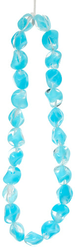 Glass Bead Nugget 15mm Crystal Strung